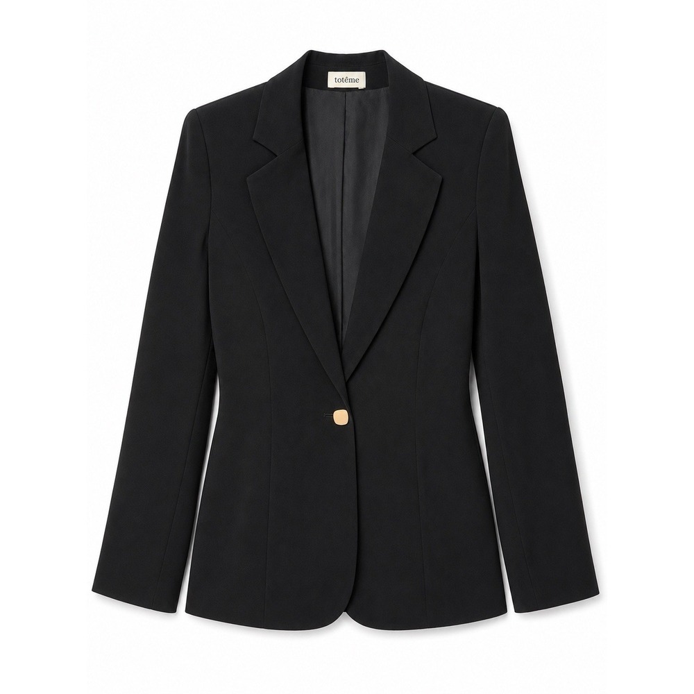 Toteme Jacket L Black One Button Blazer Tailored Quiet Luxury Old Money Career